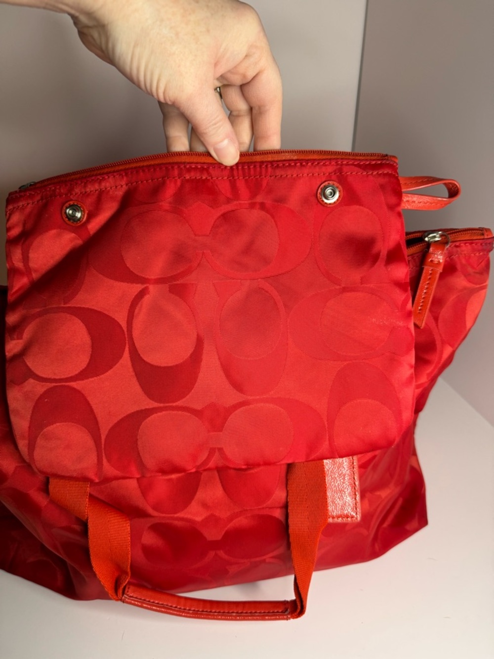 #279 Coach Nylon Getaway Weekender Signature Tote w/ Snap-In Pouch - Picture 13 of 15